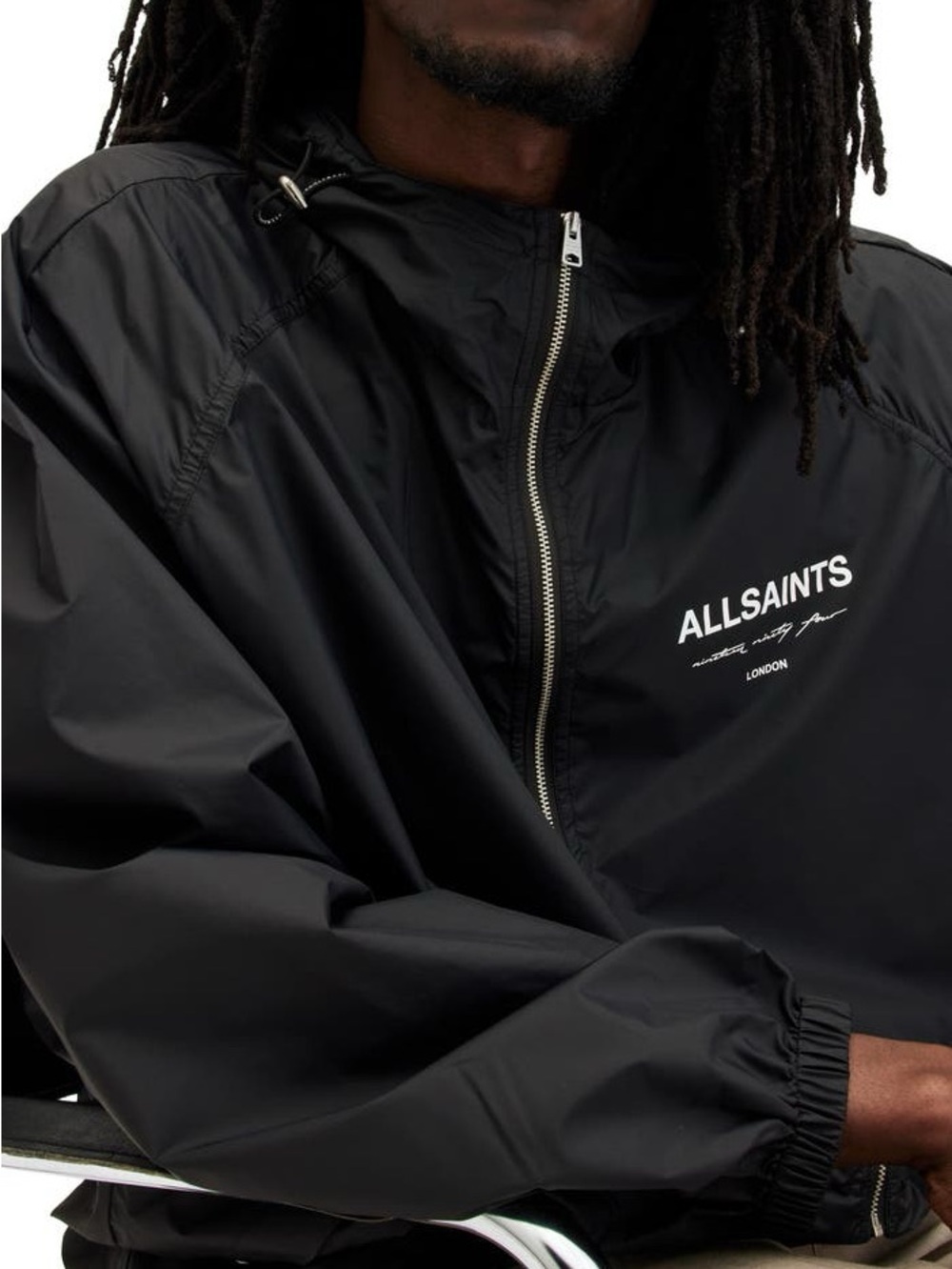 All Saints Men's Black Half-Zip Underground Jacket sz XXL